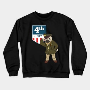 Pug Lead Salute-Patriotic-Independence Day Crewneck Sweatshirt